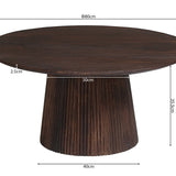 Salontafel 'Miguel' 80 cm Rond Mango hout Donkerbruin