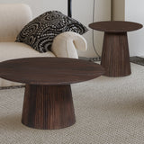 Salontafel 'Miguel' 50 cm Rond Mangohout Donkerbruin