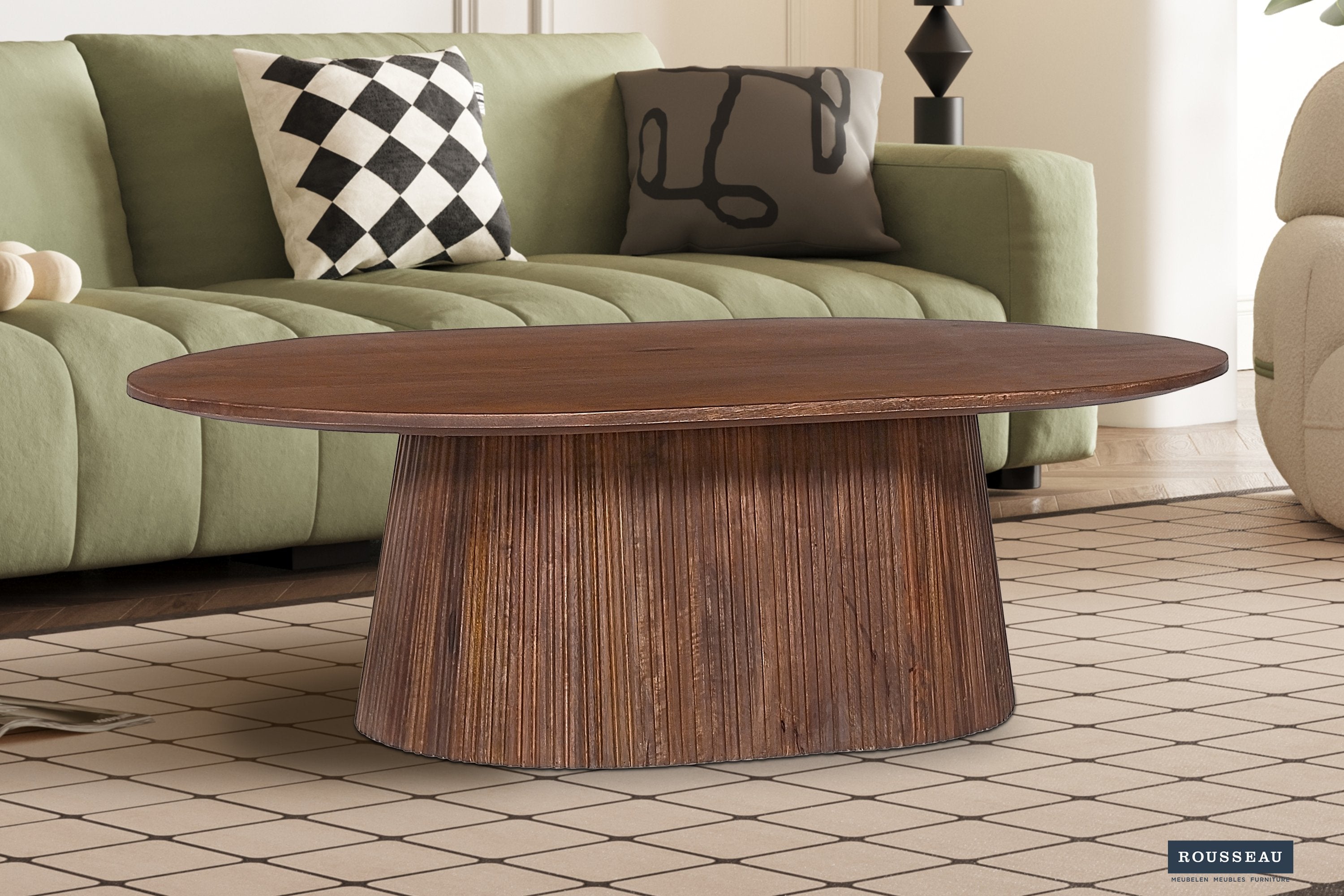 Salontafel 'Miguel' 120 cm Ovaal Mangohout Lichtbruin