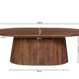 Salontafel 'Miguel' 120 cm Ovaal Mango hout Lichtbruin