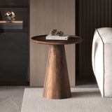 Salontafel 'Jules' 45x50 cm Rond Mango hout Lichtbruin