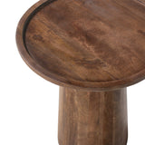 Salontafel 'Jules' 45x50 cm Rond Mango hout Lichtbruin