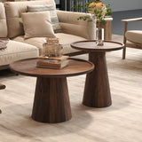 Salontafel 'Jules' 65x40 cm Rond Mango hout Lichtbruin