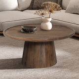Salontafel 'Jules' 80x36 cm Rond Mango hout Lichtbruin