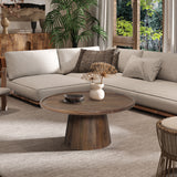 Salontafel 'Jules' 80x36 cm Rond Mango hout Lichtbruin