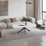 Salontafel 'Apollo' 130 cm Deens Ovaal Steen Baroque Grijs