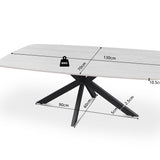 Salontafel 'Apollo' 130 cm Deens Ovaal Steen Baroque Grijs