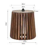 Bijzettafel 'Luuk' 40 cm Rond Mango hout met Travertin Beige