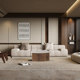 Salontafel 'Louis' 90 cm Mango hout met Travertin Beige