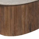 Salontafel 'Louis' 90 cm Mango hout met Travertin Beige