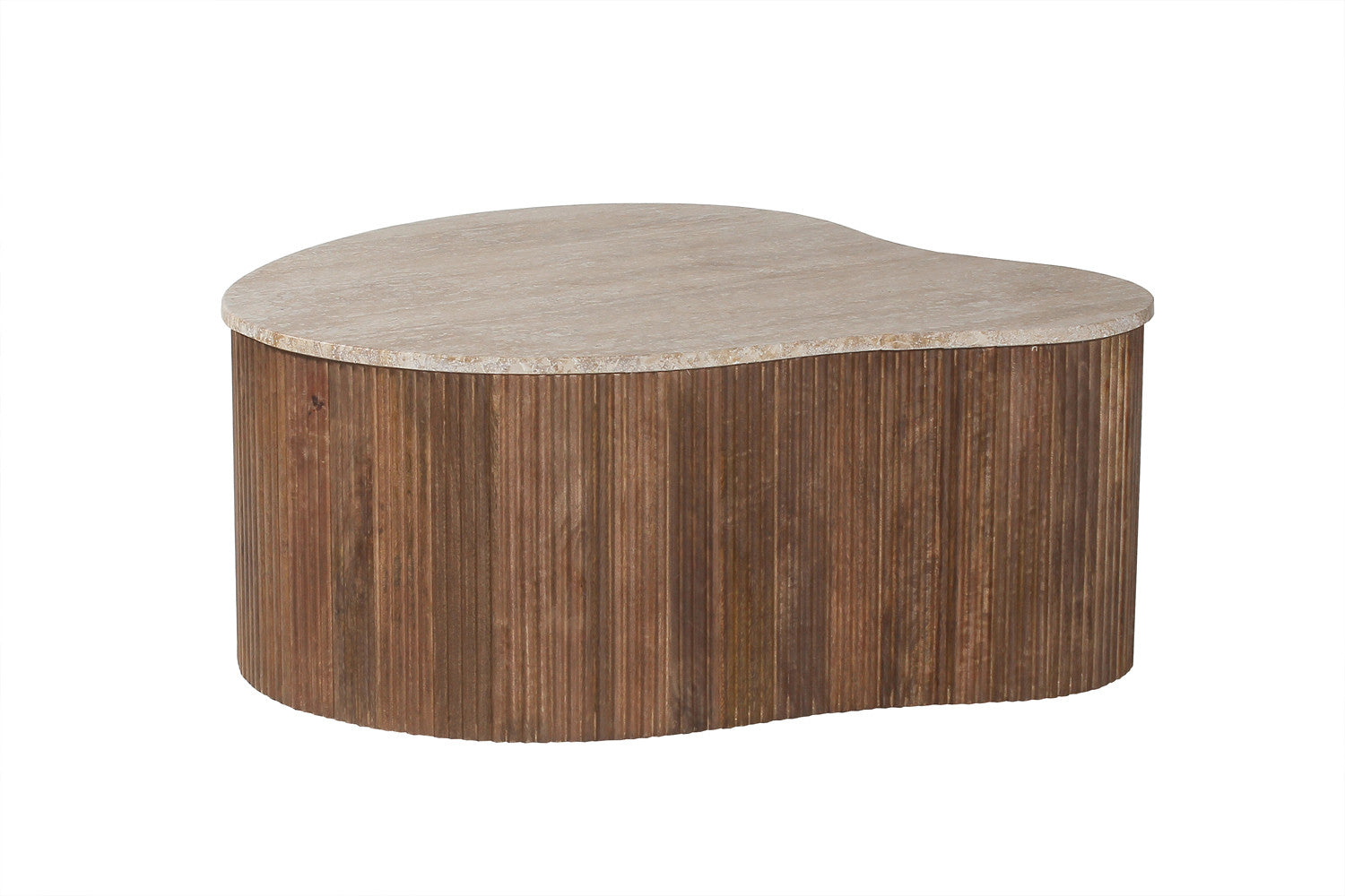 Salontafel 'Paul' 83 cm Mango hout met Travetin Beige