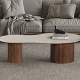 Salontafel 'Marlon' 120 cm Mango hout met Travertin Beige