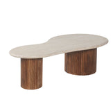 Salontafel 'Marlon' 120 cm Mango hout met Travertin Beige