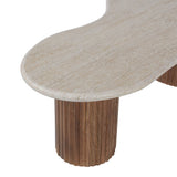 Salontafel 'Marlon' 120 cm Mango hout met Travertin Beige