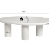 Salontafel 'Tavira' 120 cm Cement Wit