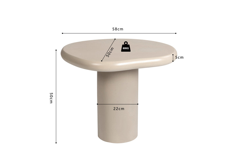 Salontafel 'Tavira' 58 cm Cementbeige
