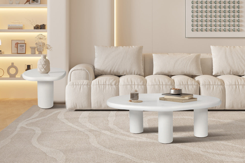 Salontafel 'Tavira' 58 cm Cement Wit