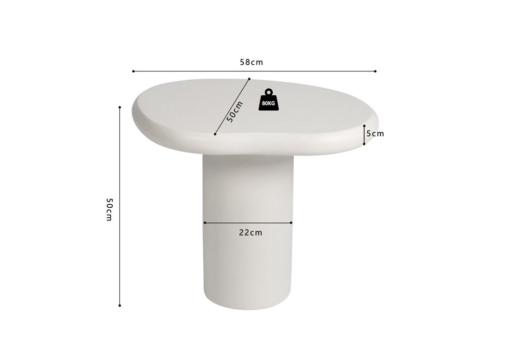 Salontafel 'Tavira' 58 cm Cement Wit