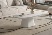 Salontafel 'Tavira' 120 cm Ovaal Cement Wit