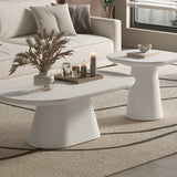 Salontafel 'Tavira' 120 cm Ovaal Cement Wit