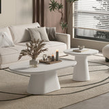 Salontafel 'Tavira' 120 cm Ovaal Cement Wit