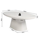 Salontafel 'Tavira' 120 cm Ovaal Cement Wit