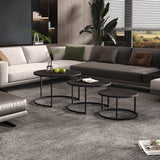 Salontafel 'Lennox' 3-delig Mangohout Zwart