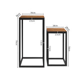 Bijzettafel 'Madeira' 2-delig Mango hout