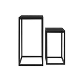 Bijzettafel 'Madeira' 2-delig Mango hout zwart