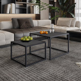 Salontafel 'Quinn' 2-delig Mango hout Zwart