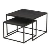 Salontafel 'Quinn' 2-delig Mango hout Zwart