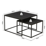 Salontafel 'Quinn' 2-delig Mango hout Zwart