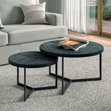 Salontafel 'Laveu' 2-delig Mango hout zwart