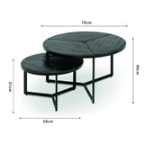 Salontafel 'Laveu' 2-delig Mango hout zwart