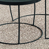 Salontafel 'Lars' 2-delig Mango hout zwart