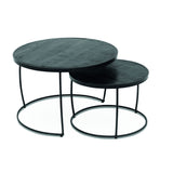 Salontafel 'Lars' 2-delig Mango hout zwart