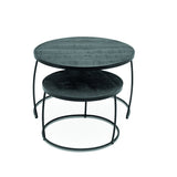 Salontafel 'Lars' 2-delig Mango hout zwart