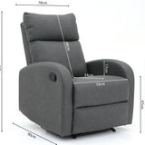 Relax 'France' manueel verstelbaar PU Zwart