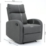 Relax 'France' manueel verstelbaar PU Zwart