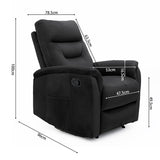 Relax 'Breda' manueel verstelbaar Stof Zwart