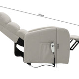 Electrische relax met lift 'Bruges' Stof Lichtgrijs