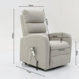 Electrische relax met lift 'Bruges' Stof Lichtgrijs