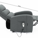 Electrische relax met lift 'Bruges' Stof Donkergrijs