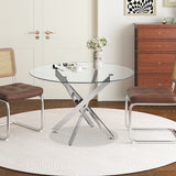 Tafel 'Lasi' 120 cm Rond Glas, Poten Chroom