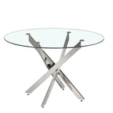 Tafel 'Lasi' 120 cm Rond Glas, Poten Chroom