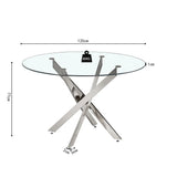 Tafel 'Lasi' 120 cm Rond Glas, Poten Chroom