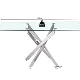 Tafel 'Lasi' 160 cm Glas, Poten Chroom