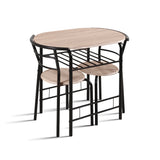 Tafelset 'Adam' Zwart metaal Decor sonoma