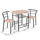 Tafelset 'Adam' Zwart metaal Decor sonoma