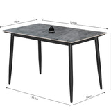 Tafel 'Kenzo' 120 cm Rechthoekig Steen Grijs